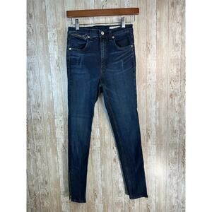 Rag &‎ Bone Skinny Jeans Womens 27 Blue Medium Wash Ankle Zip Slim Stretch Denim